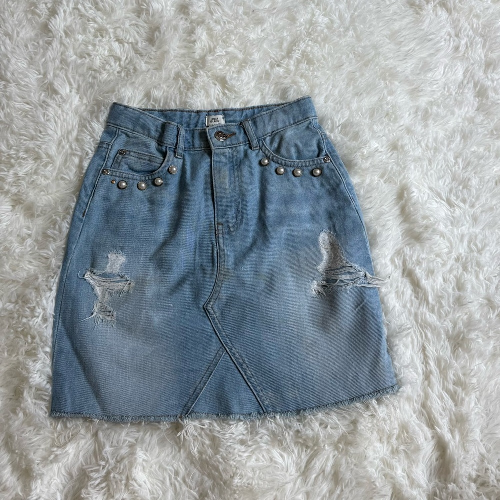 River Island Blue Mini Denim Skirt Casual